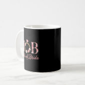 Mutter Bride Wedding Mob Blumenrosa Diamantring Kaffeetasse (Vorderseite Links)