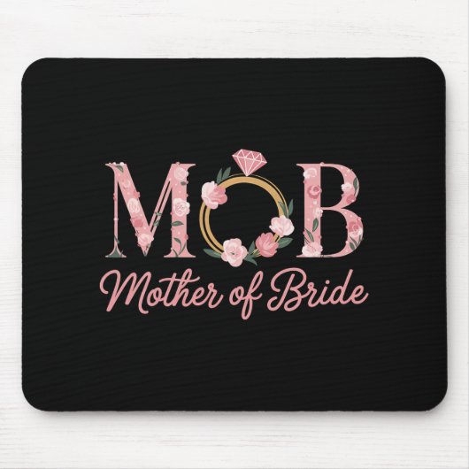 Mutter Bride Wedding Mob Blumenrosa Diamantring Mousepad (Vorne)