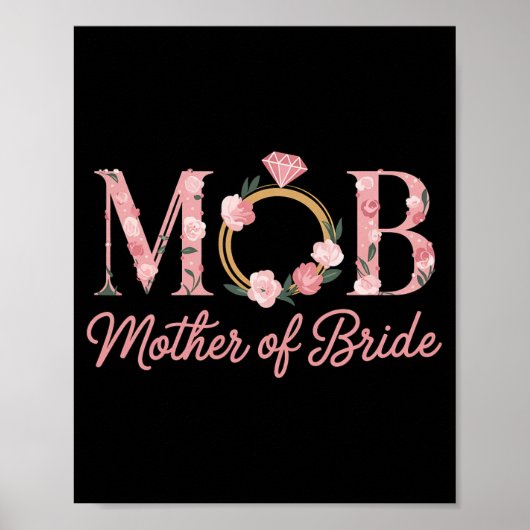 Mutter Bride Wedding Mob Blumenrosa Diamantring Poster (Vorne)