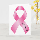 Mutter Brustkrebs Bewusstsein rosa Band Karte (Gelbe Blume)