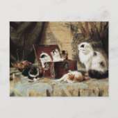 Mutter Cat Kittens Henriëtte Ronner Knip Postkarte (Vorderseite)