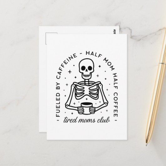 Mütter Club lustige Kaffee Liebhaber Zitate Postkarte (Vorderseite/Rückseite Beispiel)