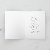 Mutter danke Ihnen für die Hochzeit von Black Gown Karte (Innenseite)