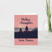 Mutter Daugher Twin Flames Karte (Vorderseite)