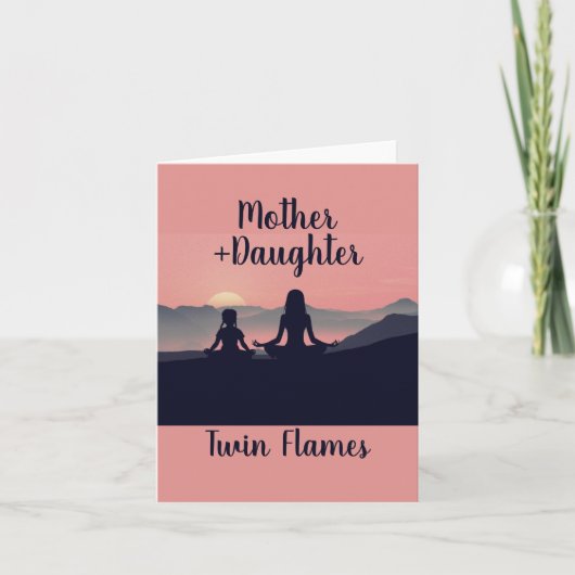 Mutter Daugher Twin Flames Karte (Vorderseite)