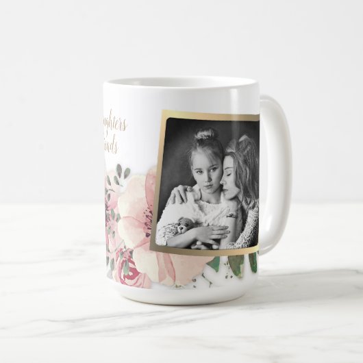 Mütter Daughters Sprichwort Pink Floral Kaffeetasse (VorderseiteRechts)