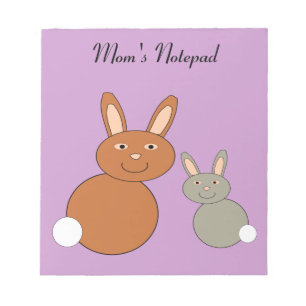 Mütter Day Bunnies benutzerdefinierbare Notiz Notizblock