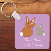 Mütter Day Bunnies Custom Best Mama Schlüsselanhänger (Vorderseite)