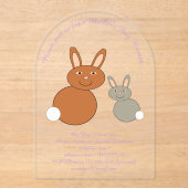 Mütter Day Bunnies Custom Brunch Acryleinladungen (Vorderseite)
