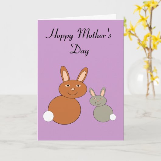 Mütter Day Bunnies Custom Card Karte (Gelbe Blume)