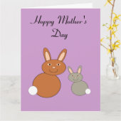 Mütter Day Bunnies Custom Giant Card Karte (Gelbe Blume)
