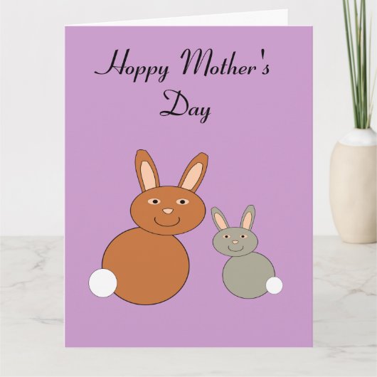 Mütter Day Bunnies Custom Giant Card Karte (Vorderseite)