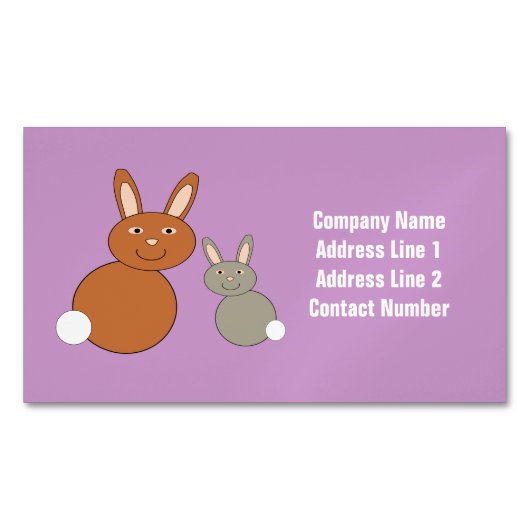Mütter Day Bunnies Custom Magnetische Visitenkarte (Vorderseite)