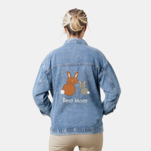 Mütter Day Bunnies Custom Message Jeansjacke