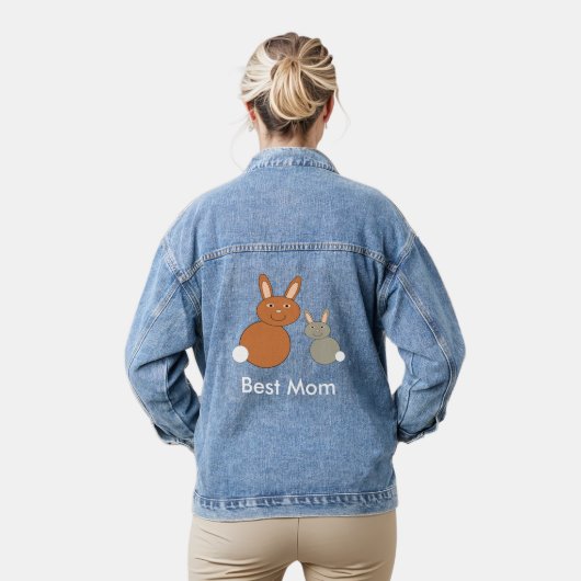 Mütter Day Bunnies Custom Message Jeansjacke (Modell)