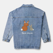 Mütter Day Bunnies Custom Message Jeansjacke (Rückseite)