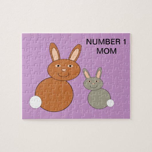 Mütter Day Bunnies Custom Number 1 Mama Puzzle (Horizontal)