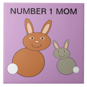 Mütter Day Bunnies Custom Number 1 Mama Tile Fliese
