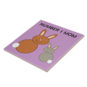 Mütter Day Bunnies Custom Number 1 Mama Tile Fliese (Seite)
