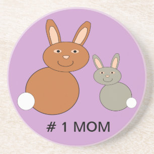 Mütter Day Bunnies Custom Number 1 Mama Untersetze Getränkeuntersetzer