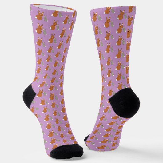 Mütter Day Bunnies Gemustert Socken (Gewinkelt)