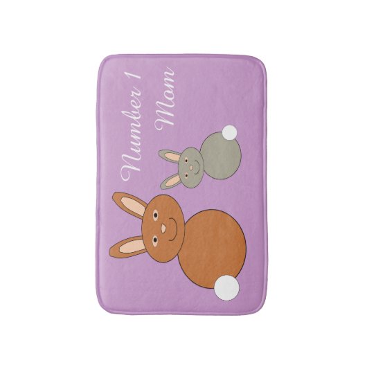 Mütter Day Bunnies Personalisiert Bath Mat Badematte (Vorderseite Vertikal)