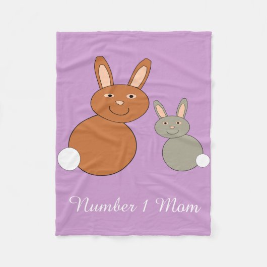 Mütter Day Bunnies Personalisiert Fleece Blanket (Vorderseite)