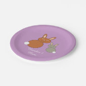Mütter Day Bunnies Personalisiert Paper Teller (Schrägansicht)