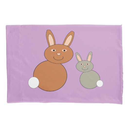 Mütter Day Bunnies Pillowcase Kissenbezug (Vorderseite)