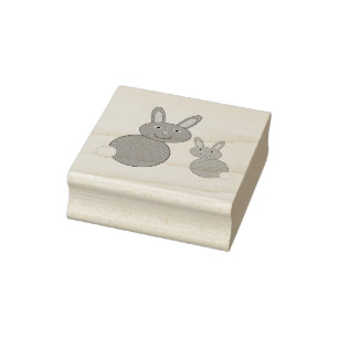 Mütter Day Bunnies Wood Art Briefmarke Gummistempel