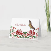 Mütter Day Butterfly Rote Rosen Grüne Folien Karte (Rückseite)