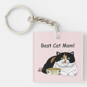 Mütter Day Calico Cat Schlüsselanhänger (Vorderseite)