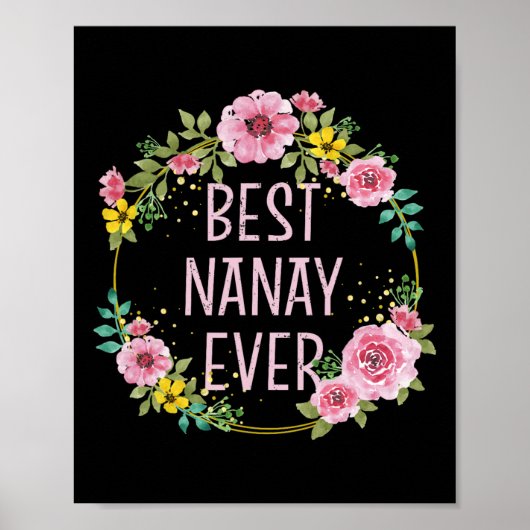 Mütter Day Floral Best Nanay Ever Filipino Mama Poster (Vorne)