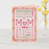 Mütter Day Floral Typografie Gruß Karte (Gelbe Blume)