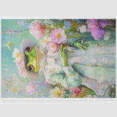 Mütter Day Frosch in Floral Hat Decoupage Seidenpapier (Vorderseite)