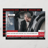 Mütter Day Funny Breaking TV News Spektakuläre Fab Einladung (Vorne/Hinten)