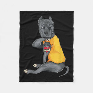 Mütter Day Funny Dog Pitbull I Liebe Mama Tattoo G Fleecedecke
