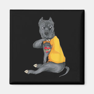 Mütter Day Funny Dog Pitbull I Liebe Mama Tattoo G Magnet