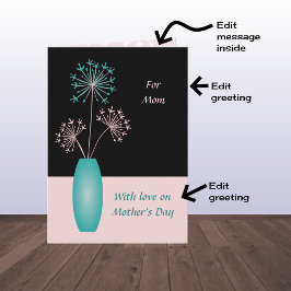 Mütter Day große benutzerdefinierte Text-Blume für Karte