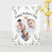 Mütter Day Heart geformt Foto Collage Grüne Karte (Gelbe Blume)