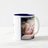 Mütter Day Hübsch Blue Floral Bird Foto Zweifarbige Tasse (VorderseiteRechts)