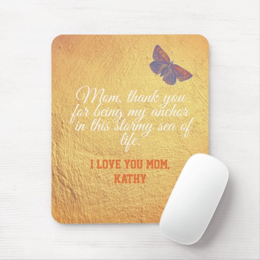 Mütter Day Hübsch Elegante Glam Gold Script Quote Mousepad (Mit Mouse)