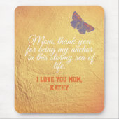 Mütter Day Hübsch Elegante Glam Gold Script Quote Mousepad (Vorne)