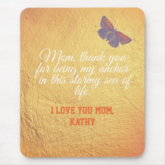 Mütter Day Hübsch Elegante Glam Gold Script Quote Mousepad (Vorne)