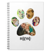 Mütter Day Hund Mama | 5 Paw Print Foto Collage Notizblock (Vorderseite)