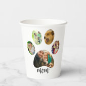 Mütter Day Hund Mama | 5 Paw Print Foto Collage Pappbecher (Rückseite)
