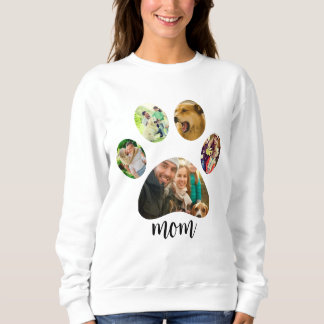 Mütter Day Hund Mama | 5 Paw Print Foto Collage Sweatshirt