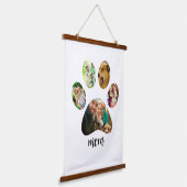 Mütter Day Hund Mama | 5 Paw Print Foto Collage Wandteppich Mit Holzrahmen (Gewinkelt)