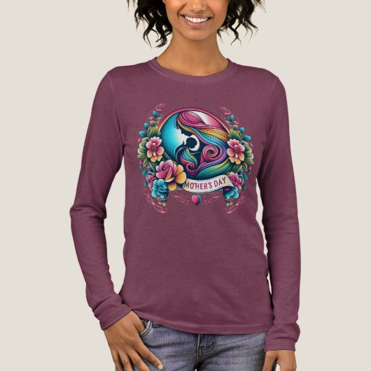 Mütter Day Long Sleeve Tri-Blend Shirt (Vorderseite)