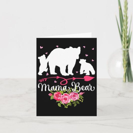 Mütter Day Mama Bären mit 2 Cubs Niedlich Karte (Vorderseite)